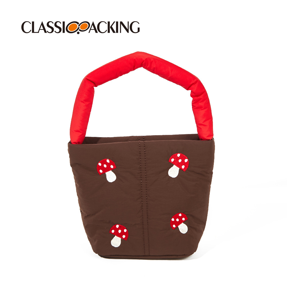 2023 nuevo bolso bordado impresión artesanal cubo bolsa japonés simple portátil bolso de las mujeres logotipo imprimible