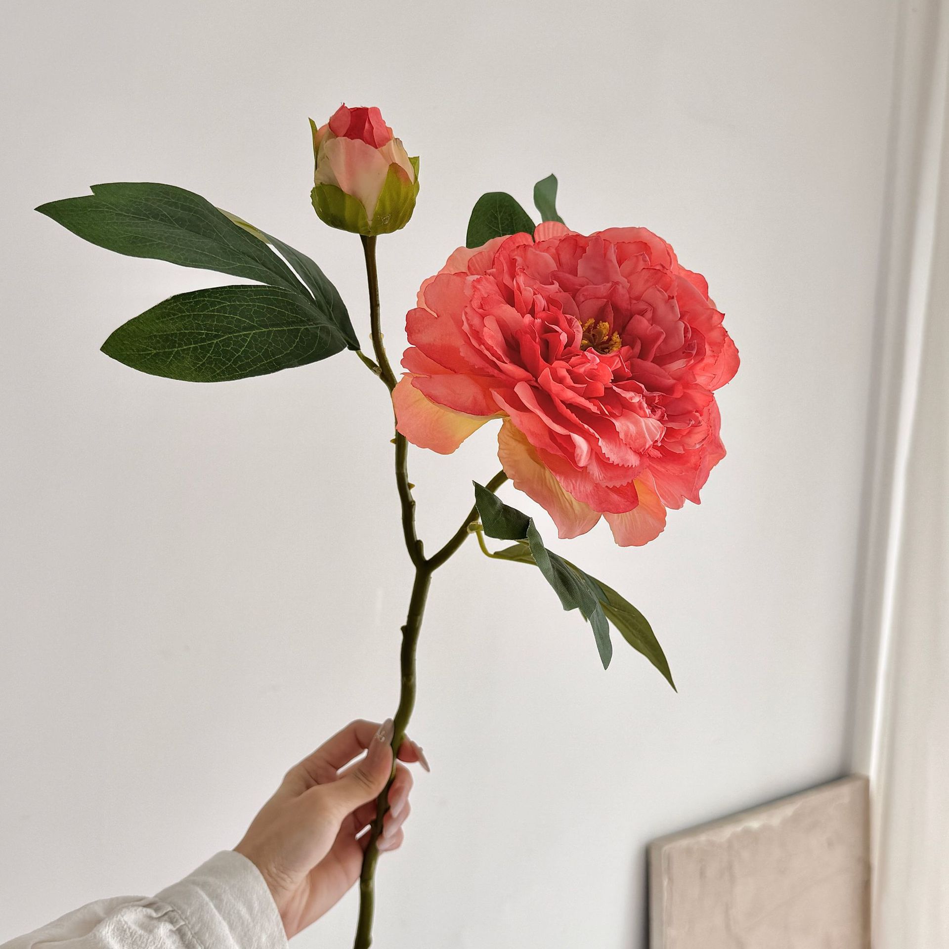 Advancado de alta calidad, peonía, peonía, flor artificial, decoración de flores falsas, mesa de comedor de la sala de estar, ramo de flores secas, decoración de flores