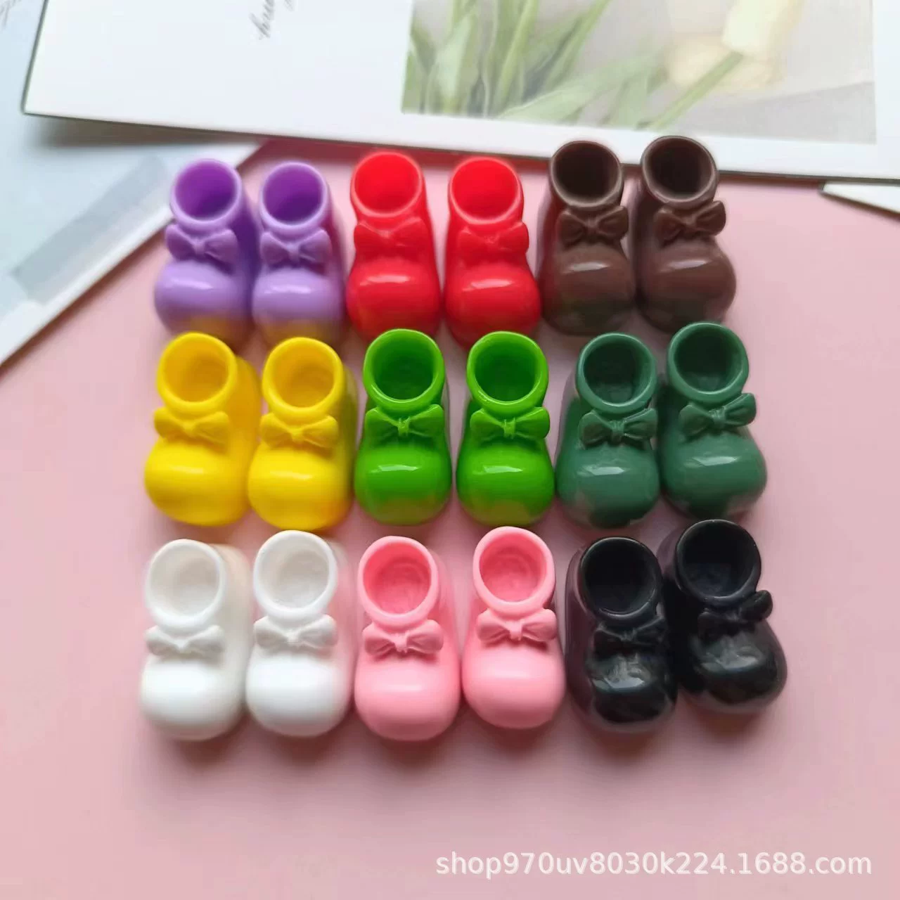 Корейский Стиль Смола Лук сапоги DIY маленькие туфли меховой мяч игрушки аксессуары мобильный телефон оболочка холодильник наклейка аксессуары