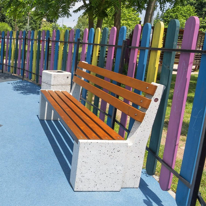Антикоррозийная деревянная бетонная парковая скамейка, уличная скамейка, стул для отдыха, скамейка во дворе, скамейка из цельного дерева, скамейка