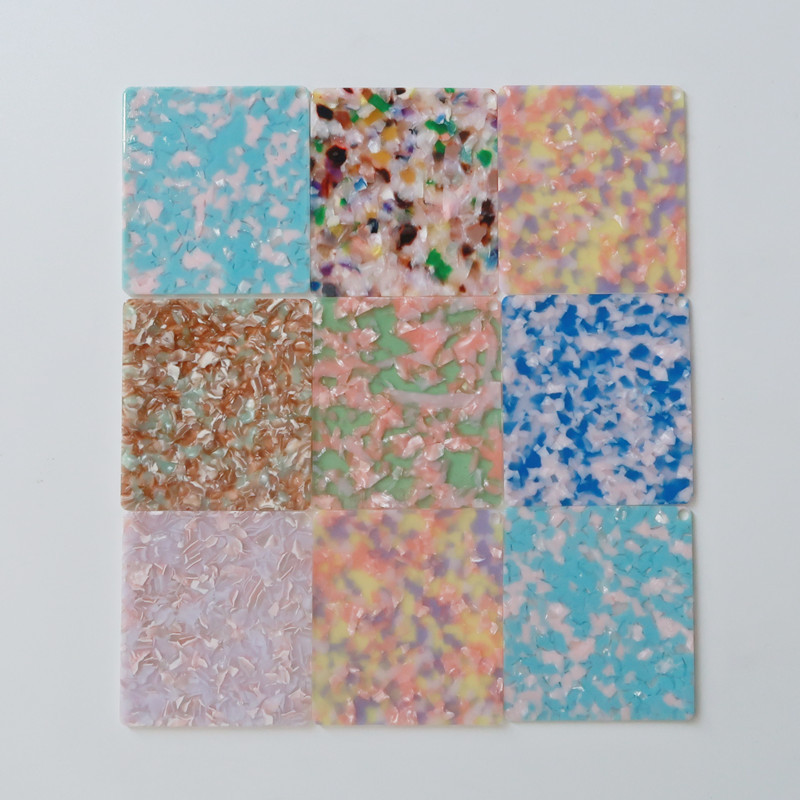 彩色颗粒醋酸纤维板 赛璐珞pvc板 发夹耳饰随身镜DIY配件材料批发