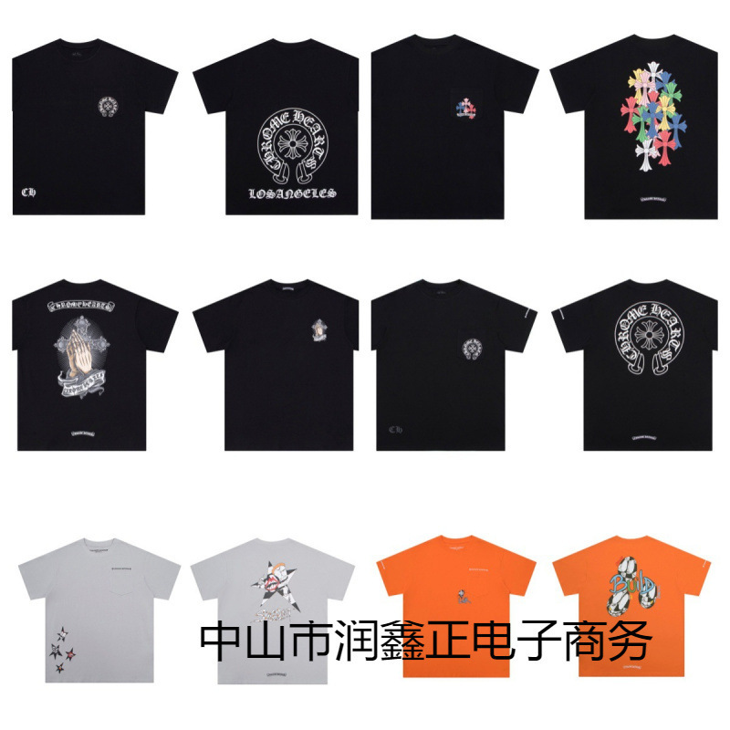 クローバーTシャツのクロスボーダーハイバージョン、ゆったりとしたトレンディなクローバークロスプリント、男女カップル同じスタイルの半袖|undefined
