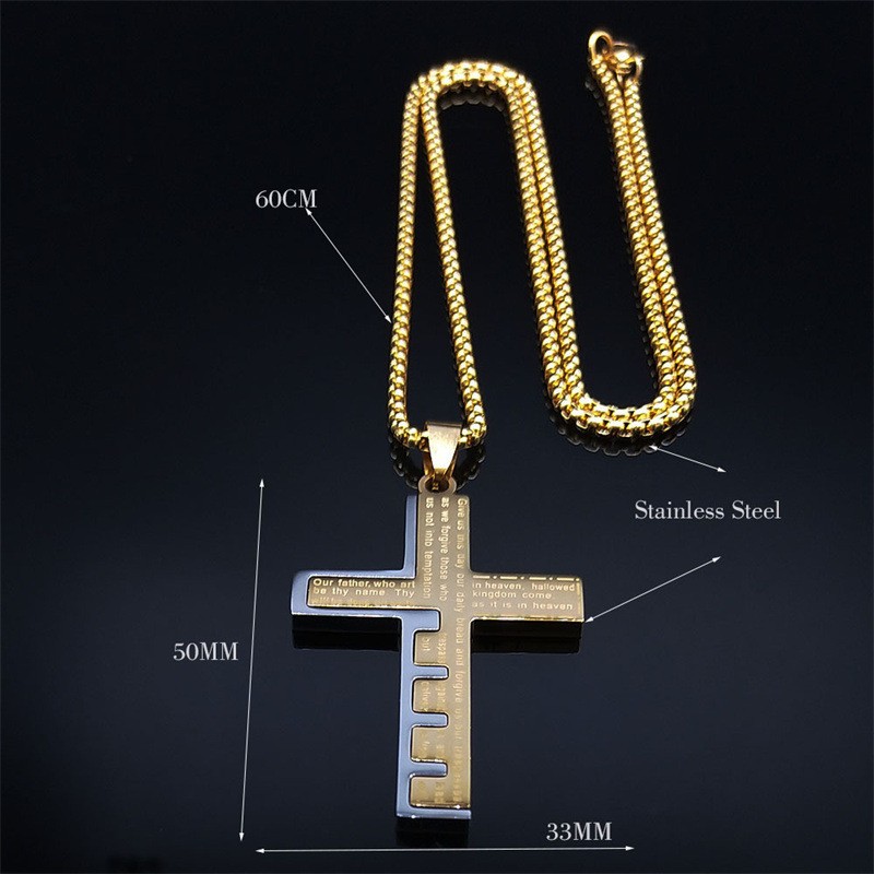 Hip-Hop Cross Stainless Steel Titanium Steel Plating Unisex Pendant Necklace display picture 1