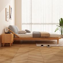 北欧白蜡木1.8米实木双人床日式榻榻米床1.5米公寓家用床轻奢矮床