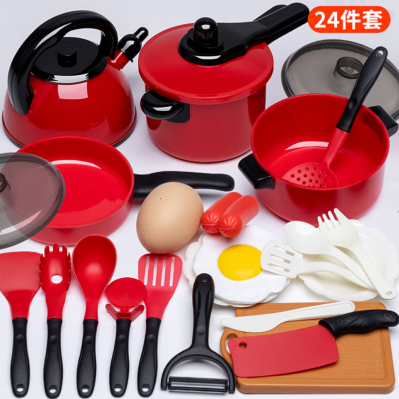 새로운 [큰 두껍게하는] 빨간 부엌 24 피스 세트