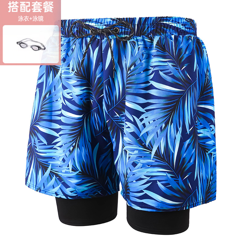 Blue Grass 001-1 Men's Swimming Trunks with Goggles
