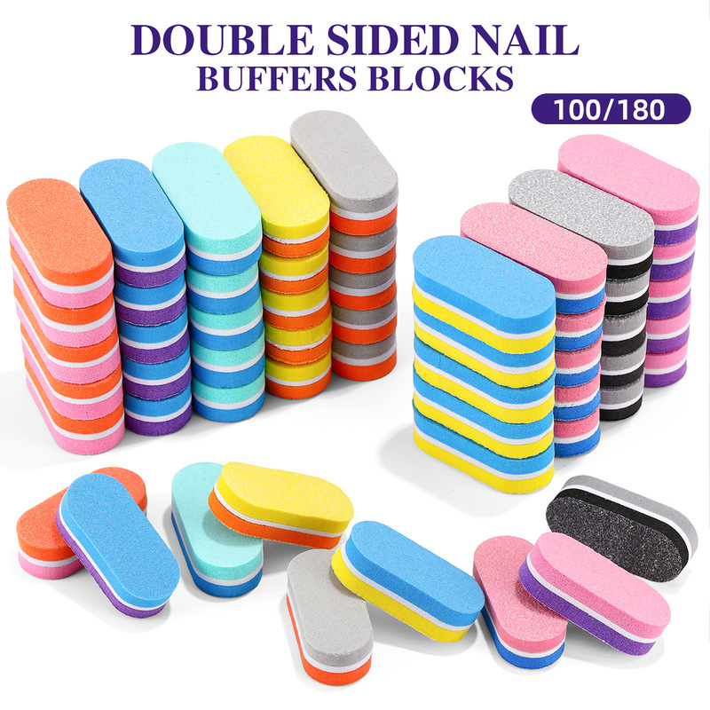 Cross-Border Nail Art Mini Long Oval Sponge Polishing Strip Double-Sided Sanding Non-Shedding Nail File for Shaping Nails Cross-Border Nail Art Mini Long Oval Sponge Polishing Strip Double-Sided Sanding Non-Shedding Nail File for Shaping Nails