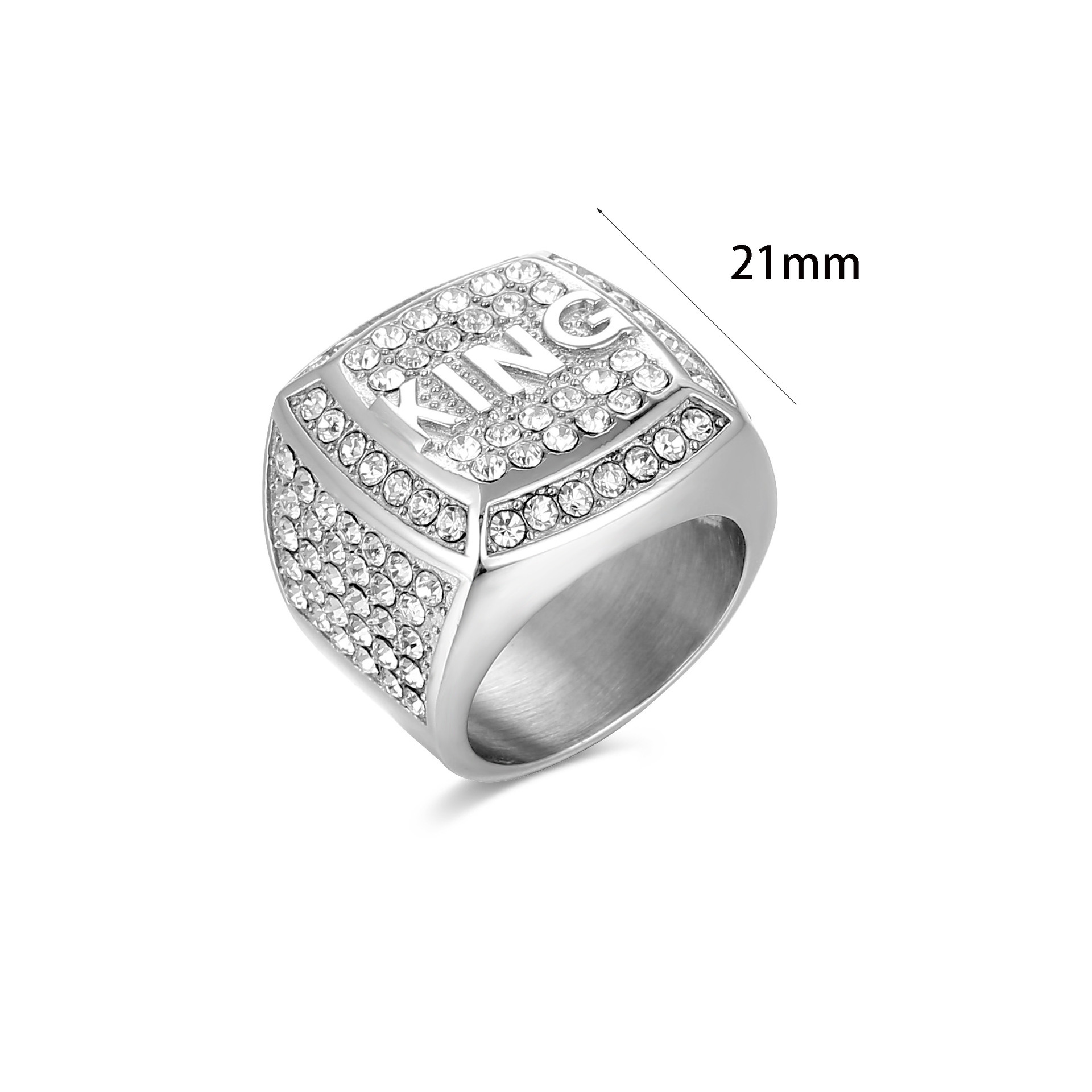 Hip-Hop Modern Style Classic Style Letter Titanium Steel Plating Inlay Rhinestones 18K Gold Plated Unisex Rings display picture 1