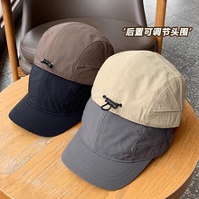 男士夏季速干透气鸭舌帽日系街头风复古五片帽时髦短檐棒球帽女潮