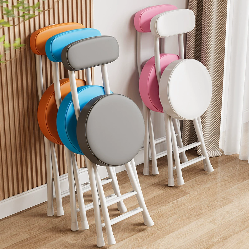 Складной стул с спинкой бытовой круглый стул в аренду обеденный стул портативный студенческое общежитие