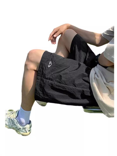 Purple Quick-Dry Airborne Shorts for Women and Men, Summer Sports Casual Couple's Five-Pocket Pants, Solid Color Ice Silk Pants, Trendy