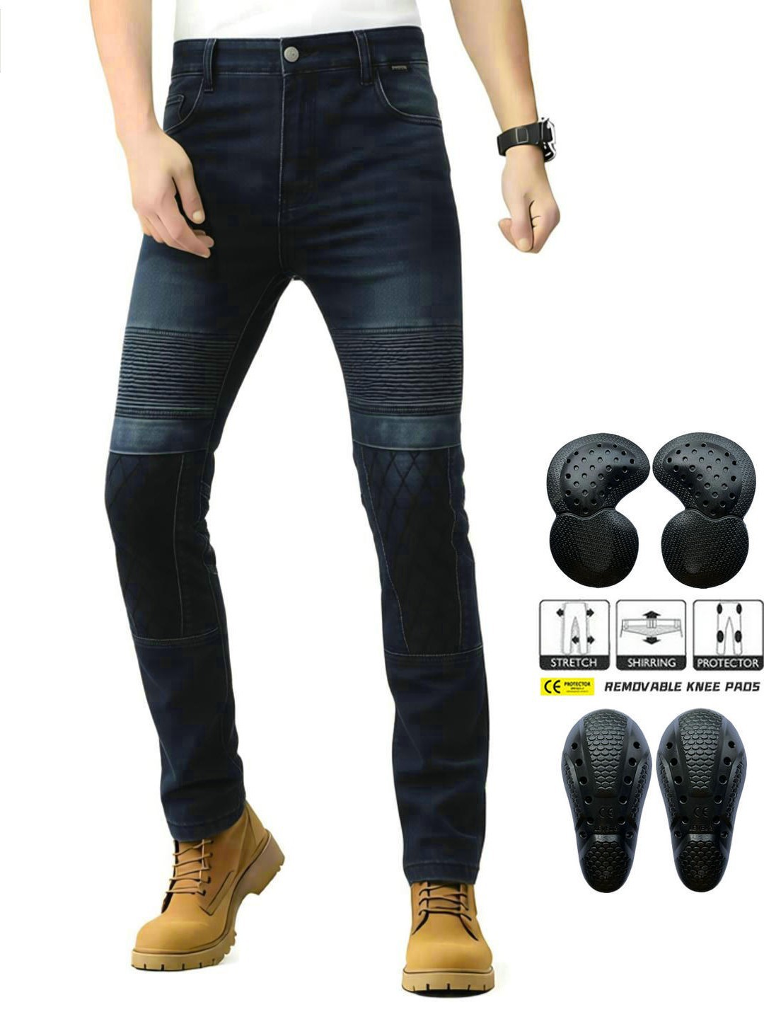 Pantalones de moto VOLERO de cordura, resistentes al desgaste y a las roturas, con malla elástica, casuales, anticaída, para motociclistas.