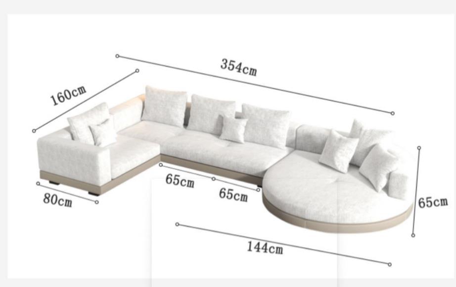 Italiano gran piso plano diseñador esquina recta pequeño apartamento de algodón y lino ronda concubina conali moderno salón sofá