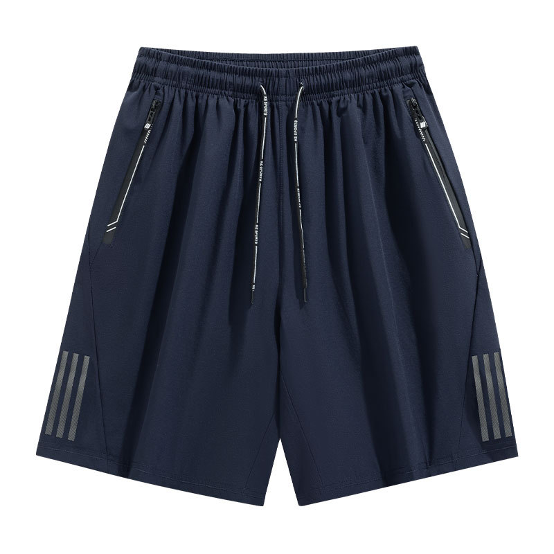 Pantalones cortos de seda de hielo de secado rápido Pantalones de cinco puntos de verano Deportes y ocio para hombres Pantalones cortos de aire acondicionado transpirables Pantalones para correr de fitness al aire libre