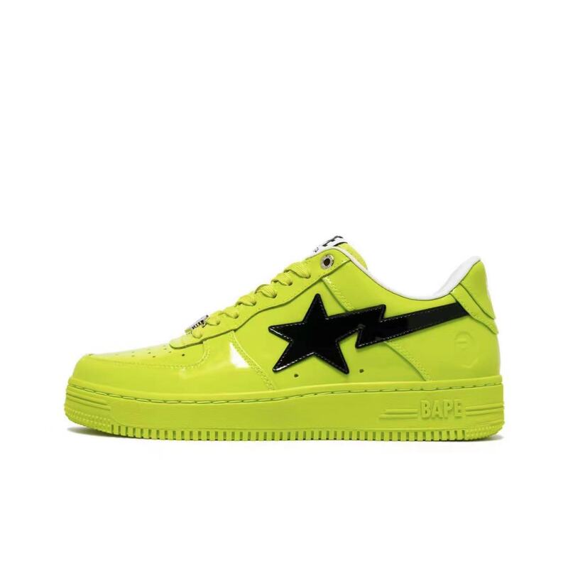 BAPESTA DUNK ブラック ホワイト グリーン パテントレザー ストリート トレンド バイブ ロートップ カジュアル スニーカー|undefined
