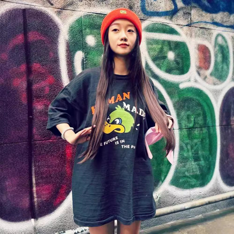 日本アメリカのトレンディなブランドヒューマンドラゴン年限定半袖メンズカップル夏の漫画動物 Tシャツ純綿トップ|undefined