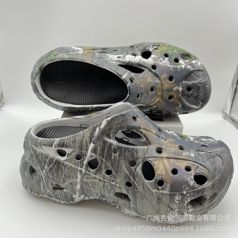 Coral Hole Shoes with Transfer Print, Summer Slippers for Men and Women, Super Soft Anti-Slip Thick-Soled Height-Increasing Sandals, Wholesale Beach Sandals