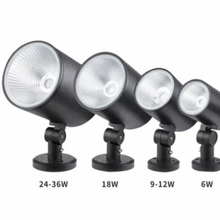 COB30W 45W outdoor spotlight diameter 145 160mm aluminum lamp body black vertical outdoor waterproof projection lamp