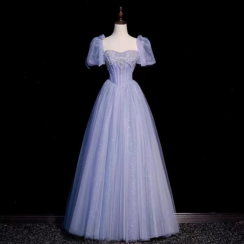 Vestido de noche azul 2026 nuevo sentido de alto nivel en fuga de vestido de princesa día de la adultez de los estudiantes ascenso a la escuela presidiendo el temperamento mágico