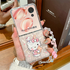 Honor Magic V フリップ携帯電話ケース MagicVFlip 折りたたみスクリーン kt 猫ブレスレット女性の保護カバーに適しています