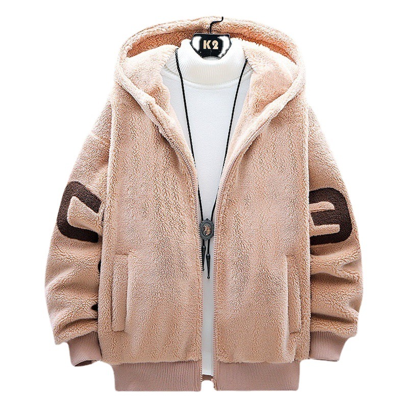 Abrigo de lana de cordero para hombre invierno engrosado casual Abrigo acolchado de algodón moda de invierno juventud chaqueta acolchada de algodón con forro polar chaqueta acolchada de algodón cálido