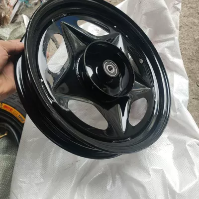 Electric tricycle: Motorcycle wheel hub - 300-12-front-wheel-steel-ring-order-contact-customer-service-black