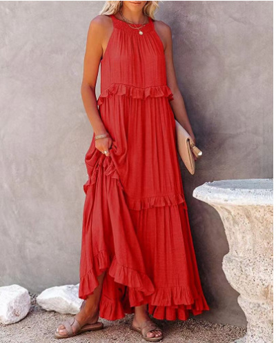 Women's Regular Dress Casual Vacation Round Neck Sleeveless Solid Color Maxi Long Dress Holiday Daily display picture 5