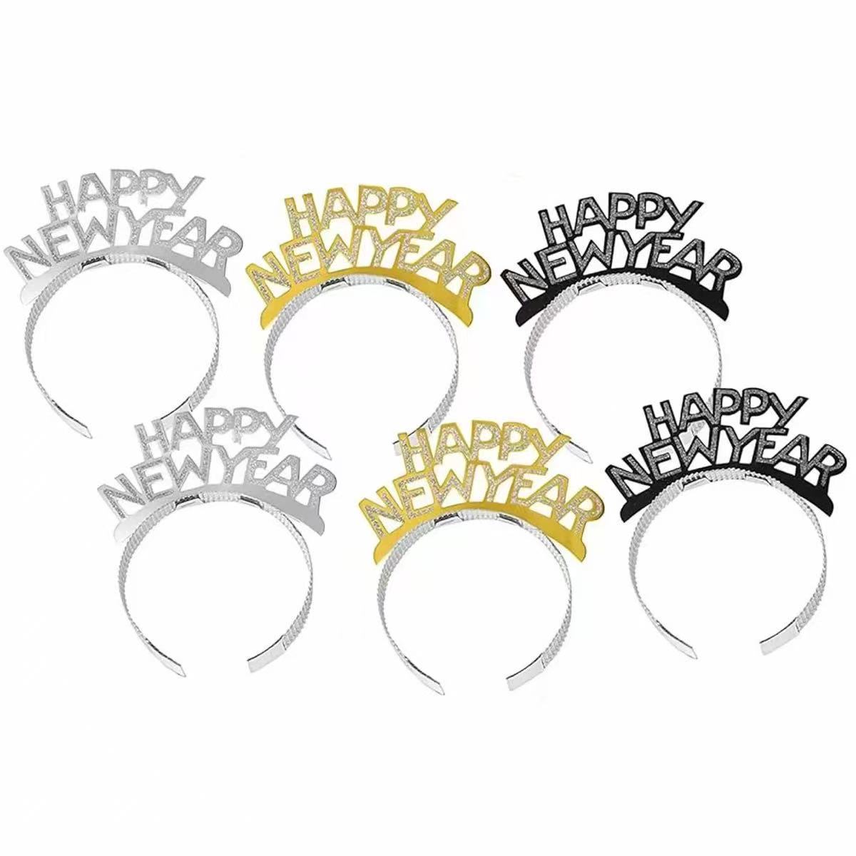 Decoración de Navidad creativa oro Feliz Año Nuevo diadema Festival fiesta tocado fiesta suministros diadema decorativa