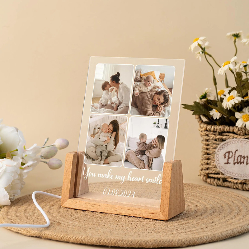 Photo DIY Night Light with Oval Base, Couple's Gift for Girlfriend/Boyfriend, Cross-Border Hot Seller