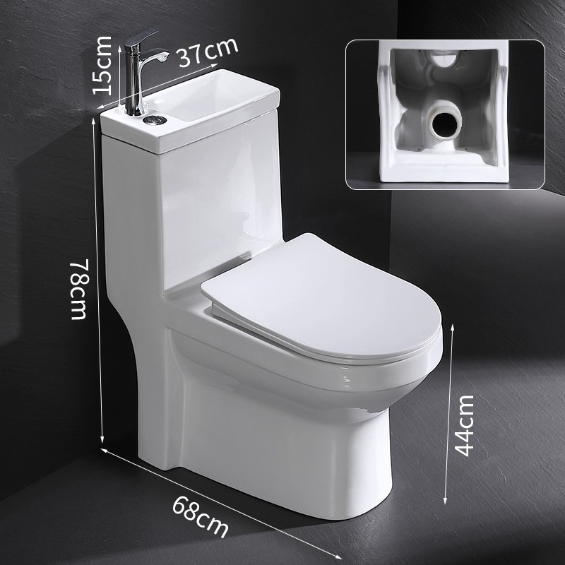 Nuevo tanque de agua del inodoro con lavabo integral bombeo de agua doméstico pequeño tipo 2 en 1 pared trasera tipo inodoro de piso