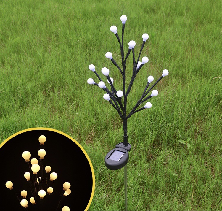 Luz de bola solar LED, jardín al aire libre, luz de flor de cerezo, luz de tierra, luz de decoración de atmósfera, luz de césped de parque