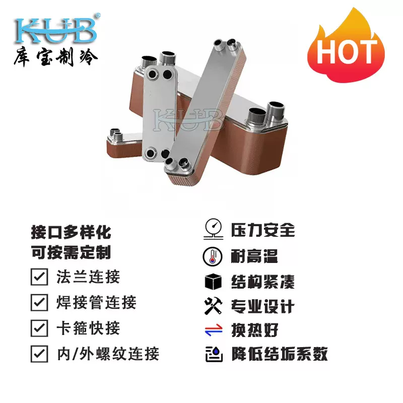 钎焊板式换热器不锈钢热交换器1-6匹冷凝器蒸发器热回收经济器