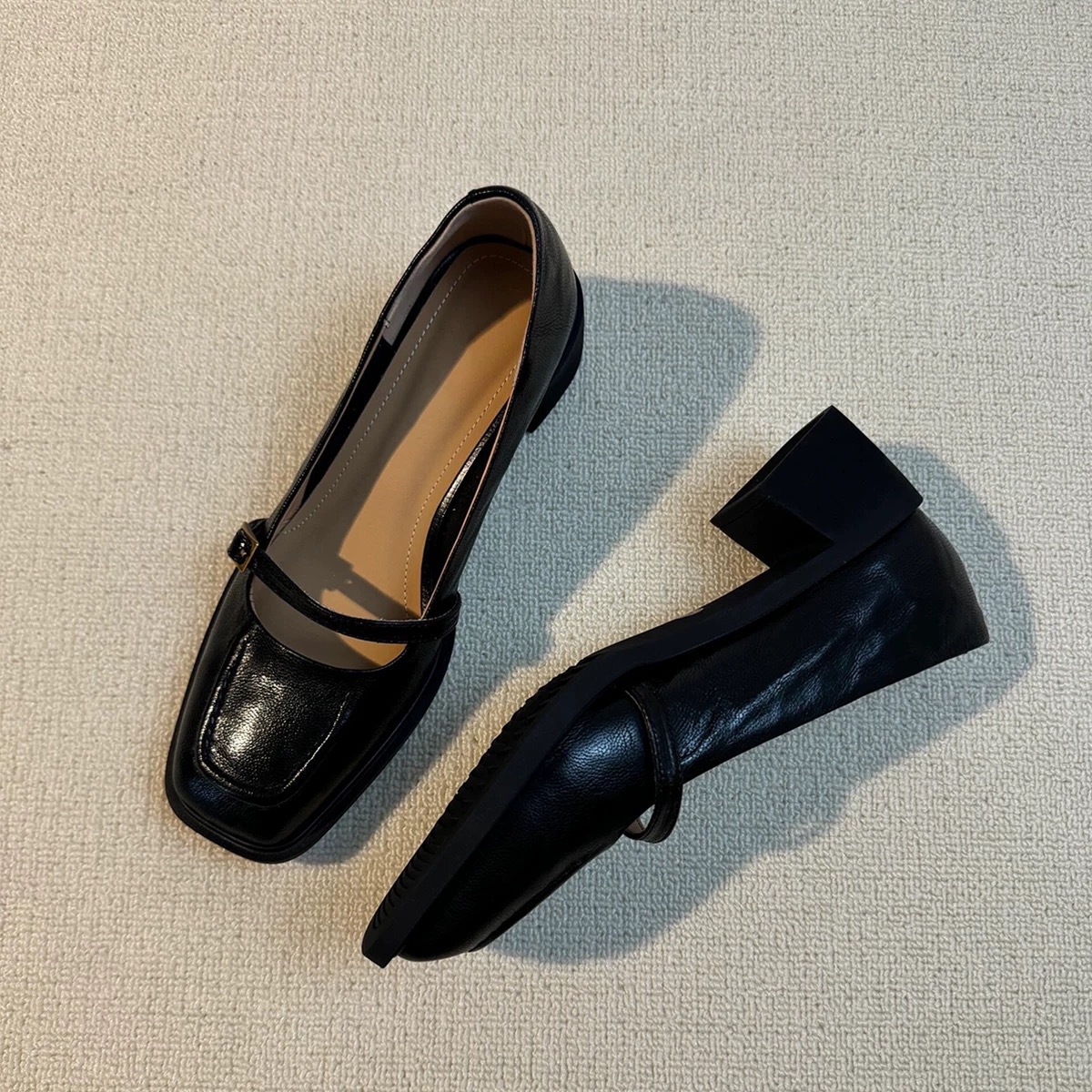 블랙 미드힐 4.5cm [재고]
