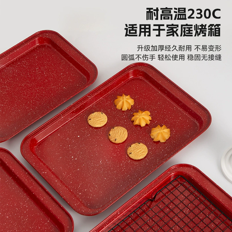 Cross-border rectangular carbon steel cake deep and shallow baking pan mold household non-stick multifunctional oven baking tools