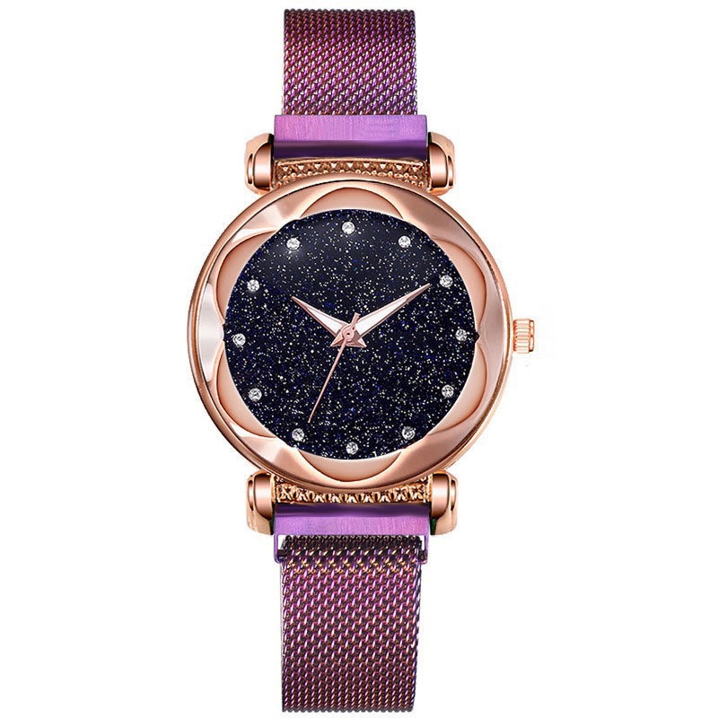 直播吸铁石星空面女士手表 磁铁米兰带南天星学生手镯套装礼品表