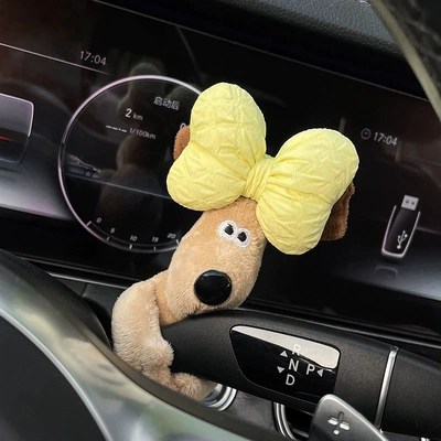 Dog Car Ornament, Car ornaments - yellow-bow-dog-waist-decoration
