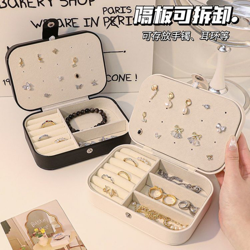 Caja de joyería de collar de viaje portátil pendientes de generación pequeña caja de joyería de anillo caja de joyería de almacenamiento antioxidante