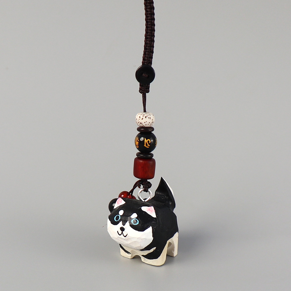 나무 조각 허스키 + 6 자 만트라