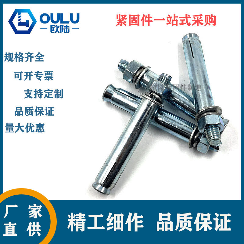 镀锌膨胀螺栓 蓝白锌大头小头膨胀螺丝 拉爆螺丝库存充足M8规格全