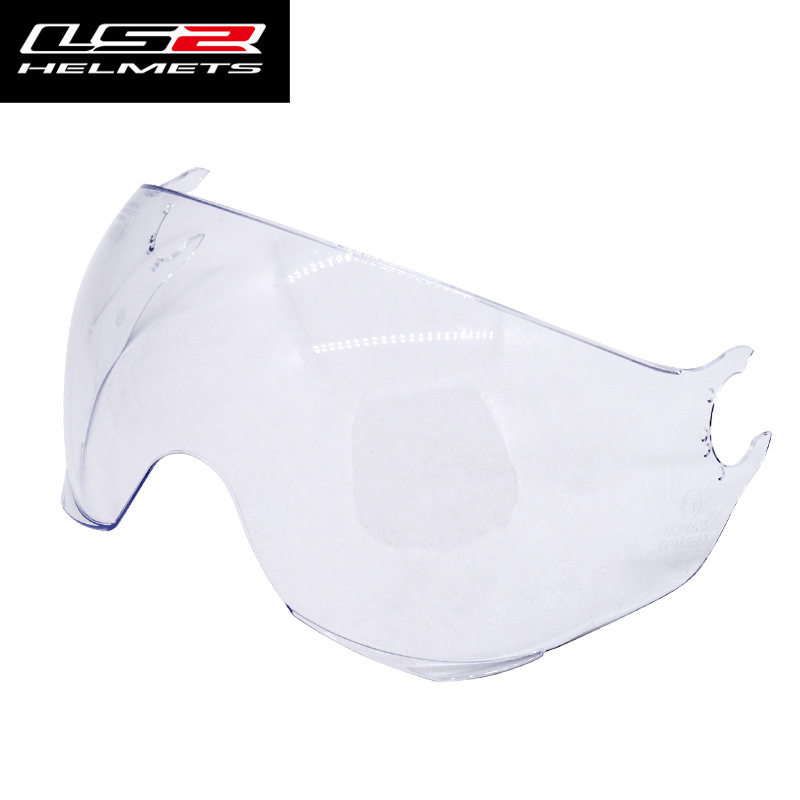 LS2 lente del casco de la motocicleta OF562 medio casco largo y corto lente transparente té negro plateado colorido unisex