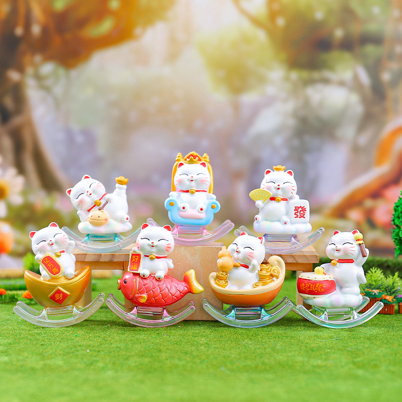 Xiaohongshuの人気の超かわいい招き猫シェーカーブラインドボックスデスクトップ装飾小さな装飾品工場直販|undefined