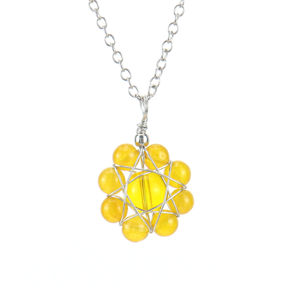 Simple Style Flower Crystal Handmade Pendant Necklace 1 Piece