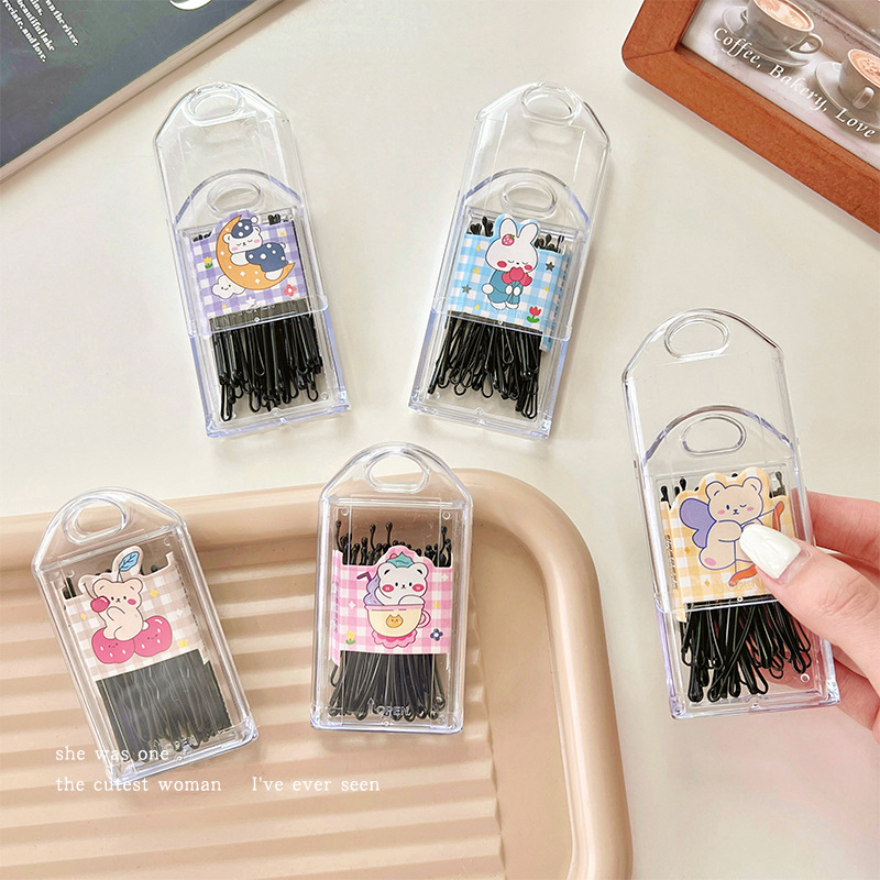 Clipe negro para estudiantes clipe de bordes para niños fijo cabello tarjeta de cabello para mujeres clipe de cabello para acero lateral