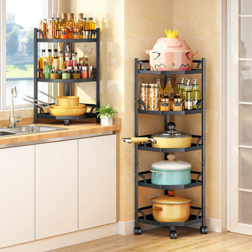 Kitchen adjustable pot rack sandwich multi-layer pot storage rack under sink pot rack corner storage rack pot lid rack