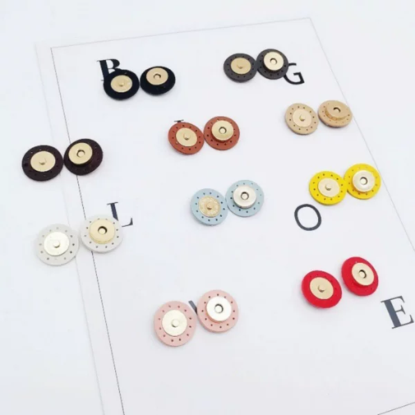 New Round Leather Magnetic Buckle DIY Hand-Stitched Suction Snap Button Bag Accessories Connecting Buckle in Stock