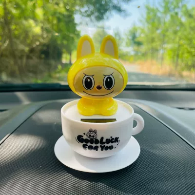 Car ornaments New cartoon doll solar - 111011-yellow