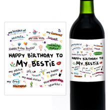 跨境新品闺蜜生日酒瓶标签贴纸姐妹生日气氛布置酒瓶贴派对装饰