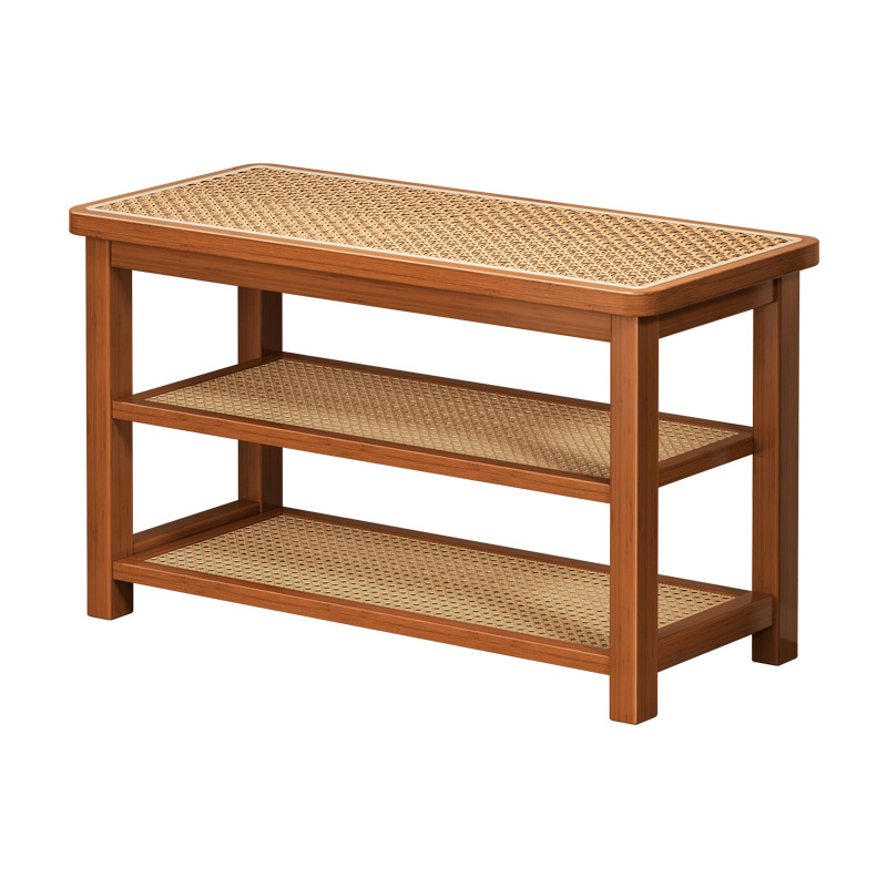 Taburete para zapatos de ratán trenzado, taburete para zapatos en la puerta del hogar, puede sentarse, estante para zapatos, taburete para sentarse, nuevo estante de almacenamiento de lujo ligero