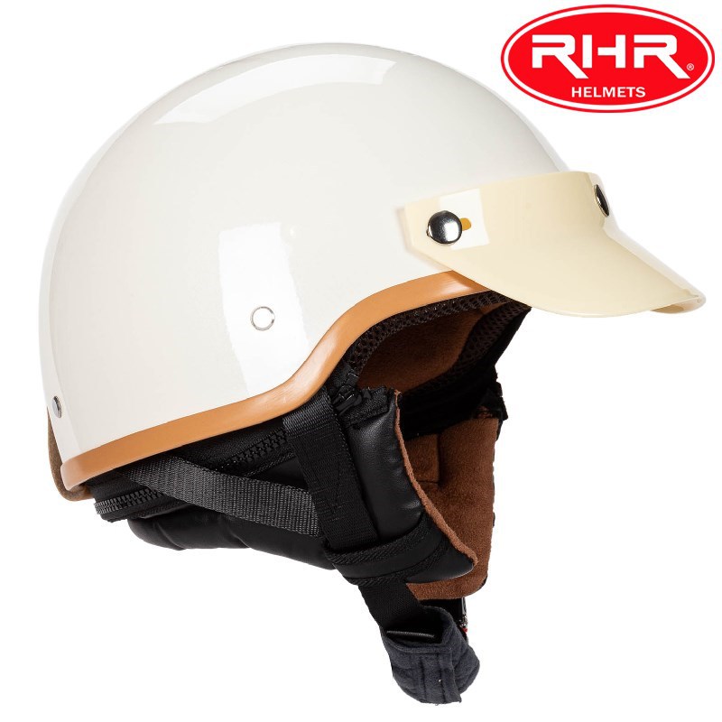 Vintage pusķivere ar malu ar noņemamu motocikla ķiveri ar priekšautiņu Elektriskā veloķivere Halewind_voghion.com