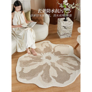 Qqz Small Fresh Living Room Carpet Modern Simple Style Casual Sofa Blanket Special-Shaped Asymmetrical Cloakroom Makeup Chair